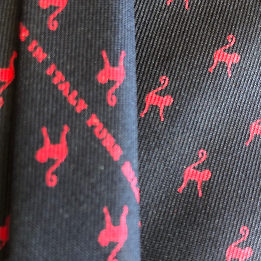 Monkey in the middle motif silk tie